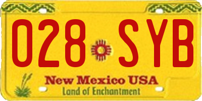 NM license plate 028SYB