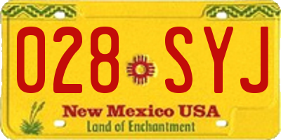 NM license plate 028SYJ