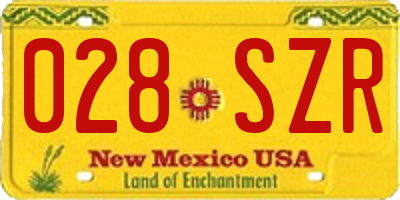 NM license plate 028SZR