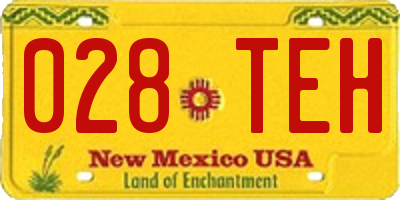 NM license plate 028TEH