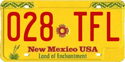 NM license plate 028TFL