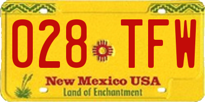 NM license plate 028TFW