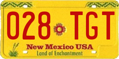 NM license plate 028TGT
