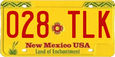 NM license plate 028TLK