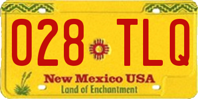 NM license plate 028TLQ