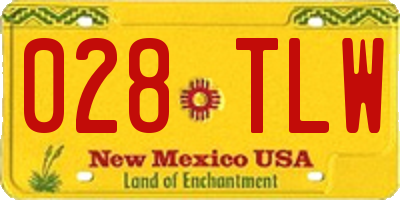 NM license plate 028TLW