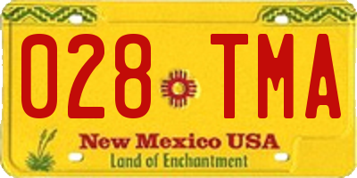 NM license plate 028TMA
