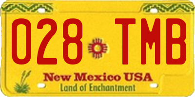 NM license plate 028TMB