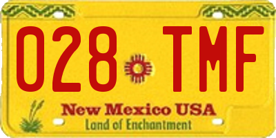 NM license plate 028TMF