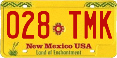 NM license plate 028TMK
