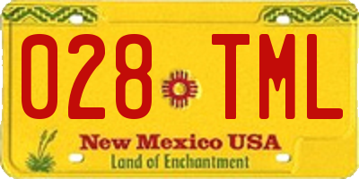 NM license plate 028TML