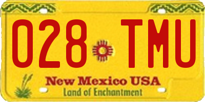 NM license plate 028TMU
