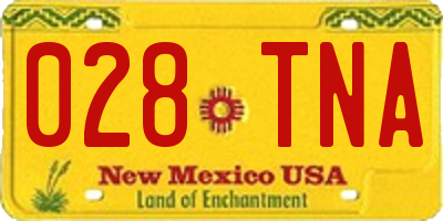 NM license plate 028TNA