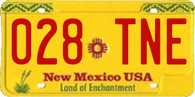NM license plate 028TNE