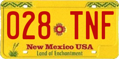 NM license plate 028TNF