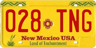 NM license plate 028TNG