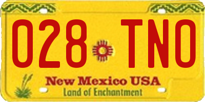 NM license plate 028TNO