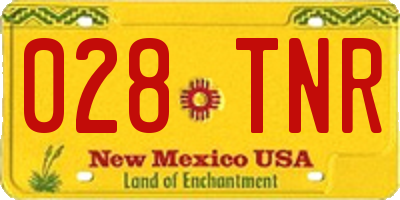 NM license plate 028TNR