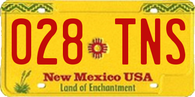 NM license plate 028TNS
