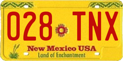 NM license plate 028TNX