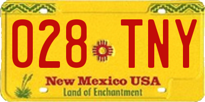 NM license plate 028TNY