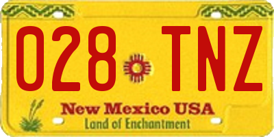 NM license plate 028TNZ