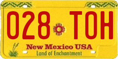 NM license plate 028TOH
