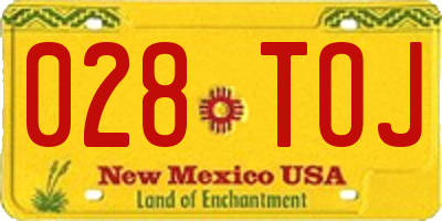 NM license plate 028TOJ