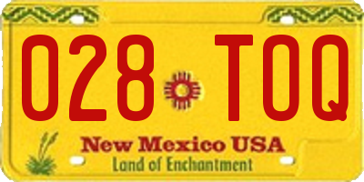 NM license plate 028TOQ