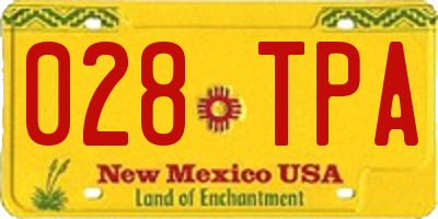 NM license plate 028TPA