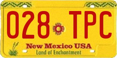 NM license plate 028TPC