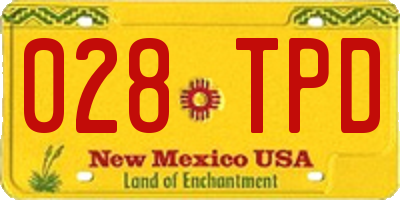 NM license plate 028TPD