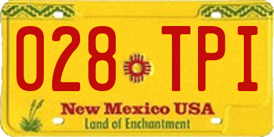 NM license plate 028TPI