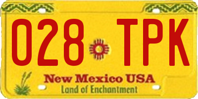 NM license plate 028TPK