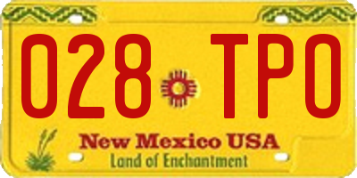 NM license plate 028TPO