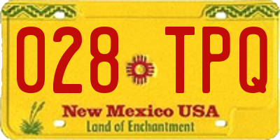 NM license plate 028TPQ