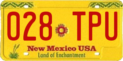 NM license plate 028TPU