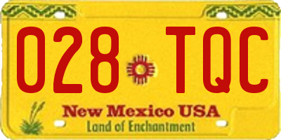 NM license plate 028TQC