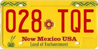 NM license plate 028TQE