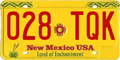 NM license plate 028TQK