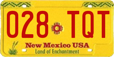 NM license plate 028TQT