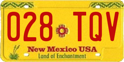 NM license plate 028TQV
