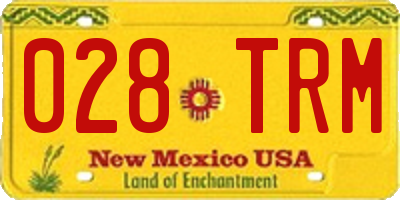 NM license plate 028TRM