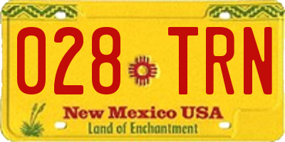 NM license plate 028TRN