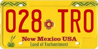 NM license plate 028TRO