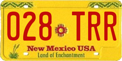NM license plate 028TRR