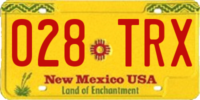 NM license plate 028TRX