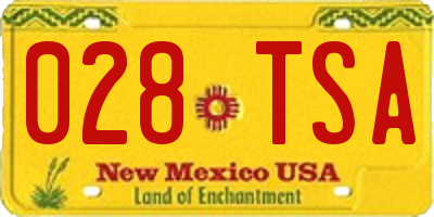 NM license plate 028TSA