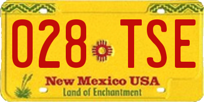 NM license plate 028TSE