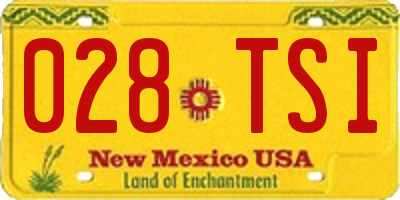 NM license plate 028TSI